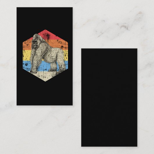 ヴィンテージゴリラアートサファリ動物 名刺 (正面/裏面)