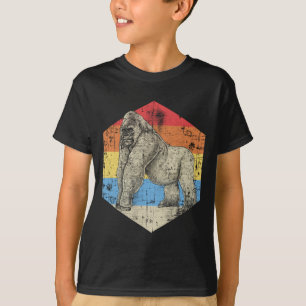 ヴィンテージゴリラアートサファリ動物 Tシャツ