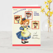 ヴィンテージゴルディロックスとスリーベアーズ誕生日カード カード (黄色い花)