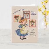 ヴィンテージゴルディロックスとスリーベアーズ誕生日カード カード (黄色い花)