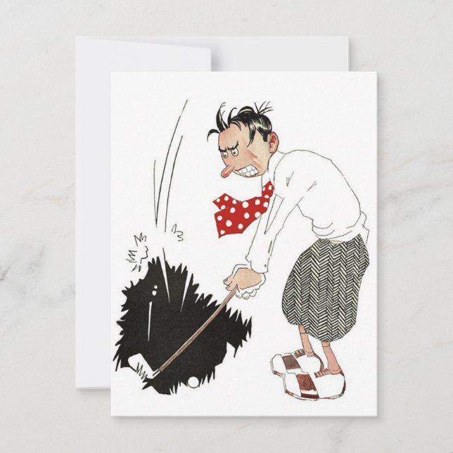 ヴィンテージゴルフのスポーツのユーモアおもしろい、間抜けゴルファー (正面)