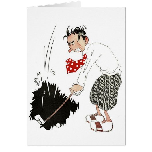 ヴィンテージゴルフのスポーツのユーモアおもしろい、間抜けゴルファー (正面)