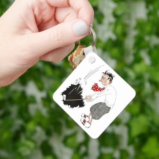 ヴィンテージゴルフのスポーツのユーモアおもしろい、間抜けゴルファー キーホルダー (手)