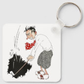 ヴィンテージゴルフのスポーツのユーモアおもしろい、間抜けゴルファー キーホルダー (裏面)