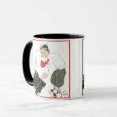 ヴィンテージゴルフのスポーツのユーモアおもしろい、間抜けゴルファー マグカップ (正面左)