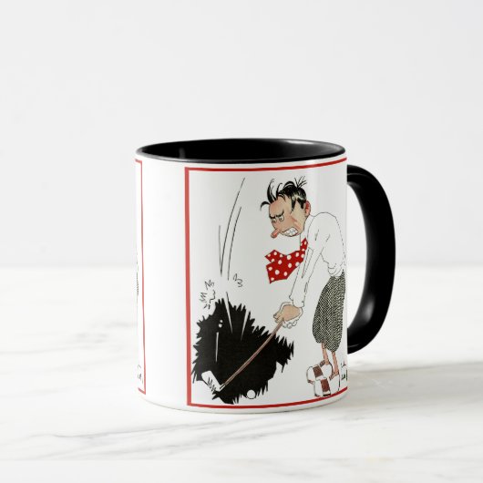 ヴィンテージゴルフのスポーツのユーモアおもしろい、間抜けゴルファー マグカップ (正面右)