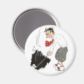 ヴィンテージゴルフのスポーツのユーモアおもしろい、間抜けゴルファー マグネット (正面/裏面)