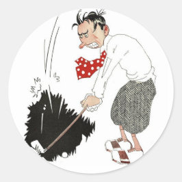 ヴィンテージゴルフのスポーツのユーモアおもしろい、間抜けゴルファー ラウンドシール