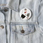 ヴィンテージゴルフのスポーツのユーモアおもしろい、間抜けゴルファー 缶バッジ (インサイチュ)