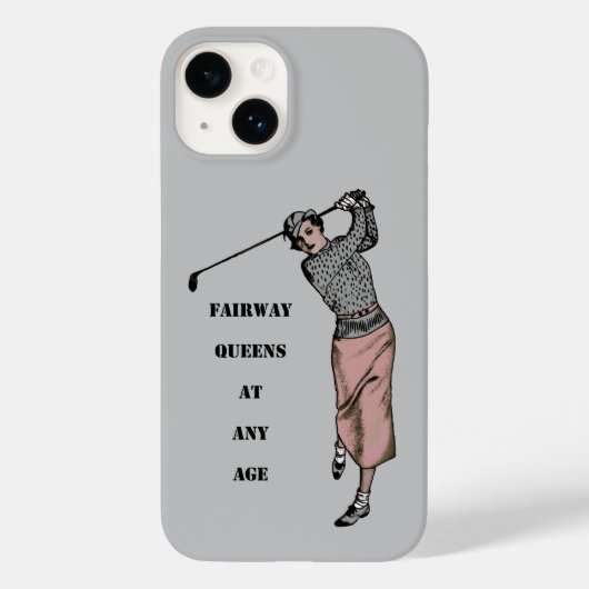 ヴィンテージゴルファーがゴルフクラブURMをスイングする Case-Mate iPhoneケース (裏面)