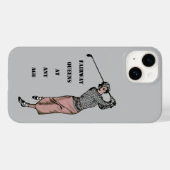 ヴィンテージゴルファーがゴルフクラブURMをスイングする Case-Mate iPhoneケース (裏面 (横))