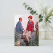 ヴィンテージゴルファーの範囲外はがき ポストカード (スタンド正面)