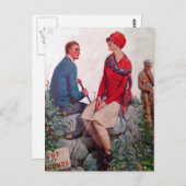 ヴィンテージゴルファーの範囲外はがき ポストカード (正面/裏面)