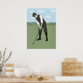 ヴィンテージゴルファーV1アート ポスター (キッチン)