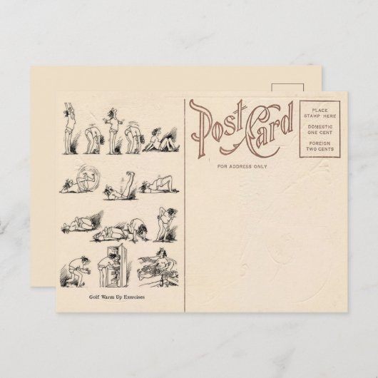 ヴィンテージゴルフエクササイズはがき ポストカード (正面/裏面)