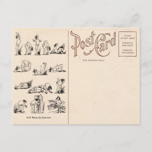 ヴィンテージゴルフエクササイズはがき ポストカード (正面)