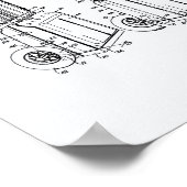 ヴィンテージゴルフカート1943特許アート – ホワイト紙 ポスター (角)