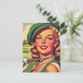 ヴィンテージゴルフガール ポストカード (スタンド正面)