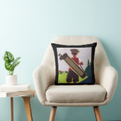 ヴィンテージゴルフキャディアートワークピロー クッション (椅子)