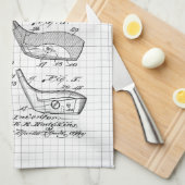 ヴィンテージゴルフクラブイラストレーション キッチンタオル (四つ折り)