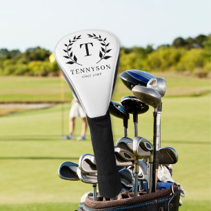 ヴィンテージゴルフクラブロゴモノグラムリースイニシャル ゴルフヘッドカバー