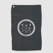 ヴィンテージゴルフクラブロゴモノグラム ゴルフタオル (正面)