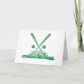 ヴィンテージゴルフクラブ&ボールグリーングリーティングカード カード (正面)