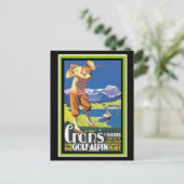 ヴィンテージゴルフクランシュルシエールヴィンテージポスター ポストカード (スタンド正面)