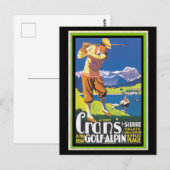 ヴィンテージゴルフクランシュルシエールヴィンテージポスター ポストカード (正面/裏面)