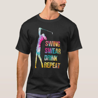 ヴィンテージゴルフスイング誓いドリンク繰り返しラブゴルフ Tシャツ