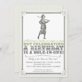 ヴィンテージゴルフパーティの招待状 – 女性 招待状 (正面/裏面)