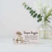 ヴィンテージゴルフボーイベビーシャワーおむつラッフル エンクロージャーカード (スタンド正面)