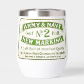 ヴィンテージゴルフボール広告ワインタンブラー (背面)