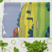 ヴィンテージゴルフローザンヌシティレイクスイス キッチンタオル (折り畳み)