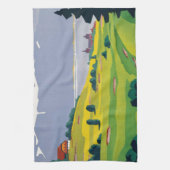 ヴィンテージゴルフローザンヌシティレイクスイス キッチンタオル (縦)