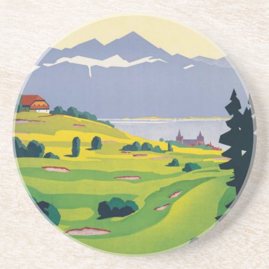 ヴィンテージゴルフローザンヌシティレイクスイス コースター (正面)