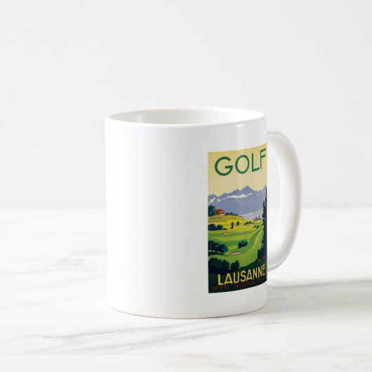 ヴィンテージゴルフローザンヌシティレイクスイス コーヒーマグカップ (正面右)