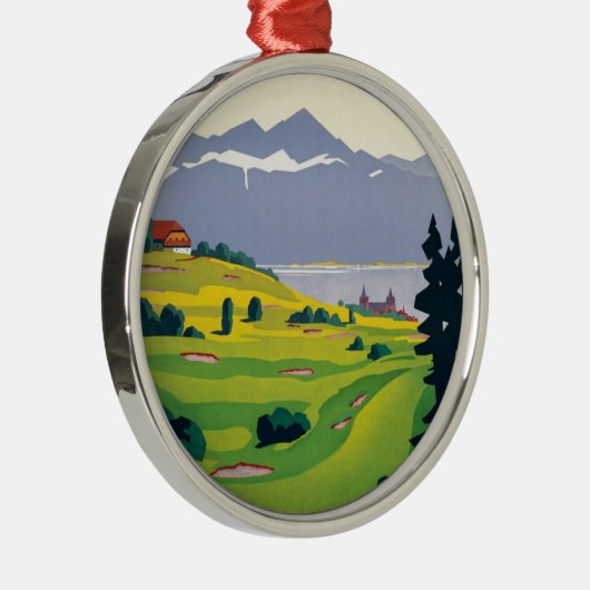 ヴィンテージゴルフローザンヌシティレイクスイス メタルオーナメント (右)