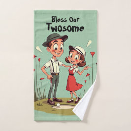 ヴィンテージゴルフ愛好家の漫画 ハンドタオル