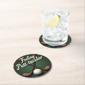 ヴィンテージゴルフ感じユーモア:パット・タキュラ ラウンドペーパーコースター (インサイチュ)