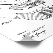 ヴィンテージゴルフ特許ポスター2黒オン白 ポスター (角)