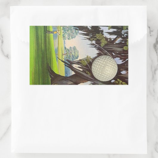 ヴィンテージゴルフ競技ゴルフスタンプ旅行旅行 長方形シール (バッグ)