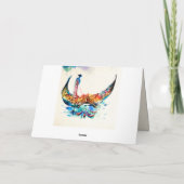 ヴィンテージゴンドラヴェネツィアシティトラベルラブウォーターカラー カード (裏面)