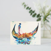 ヴィンテージゴンドラヴェネツィアシティトラベルラブウォーターカラー シーズンポストカード (スタンド正面)