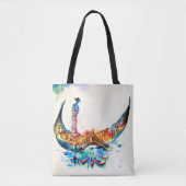 ヴィンテージゴンドラヴェネツィアシティトラベルラブウォーターカラー トートバッグ (正面)