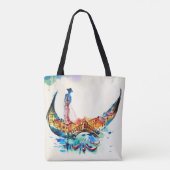 ヴィンテージゴンドラヴェネツィアシティトラベルラブウォーターカラー トートバッグ (裏面)