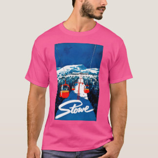 ヴィンテージゴンドラ冬旅行スキーポスター Tシャツ