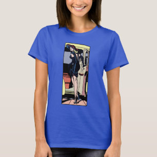 ヴィンテージゴージャスグラマーガールタクシーキャブレトロピンナップ Tシャツ