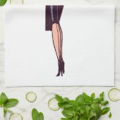 ヴィンテージゴージャスグラマーガールレトロピンナップ キッチンタオル (折り畳み)