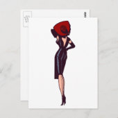 ヴィンテージゴージャスグラマーガールレトロピンナップ ポストカード (正面/裏面)